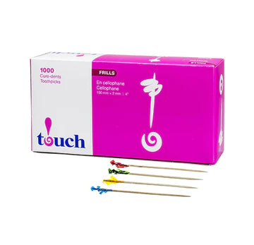 TOUCH 4" FRILLED TOOTHPICKS 1000EA