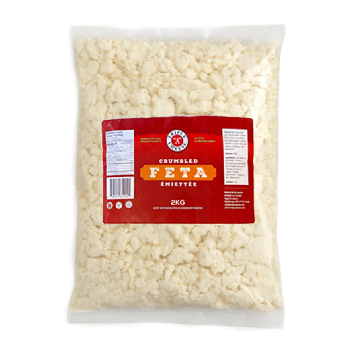 MIA Food Service TRIPLE A CRUMBLED FETA CHEESE 2KG TRIPLE A CRUMBLED FETA CHEESE 2KG
