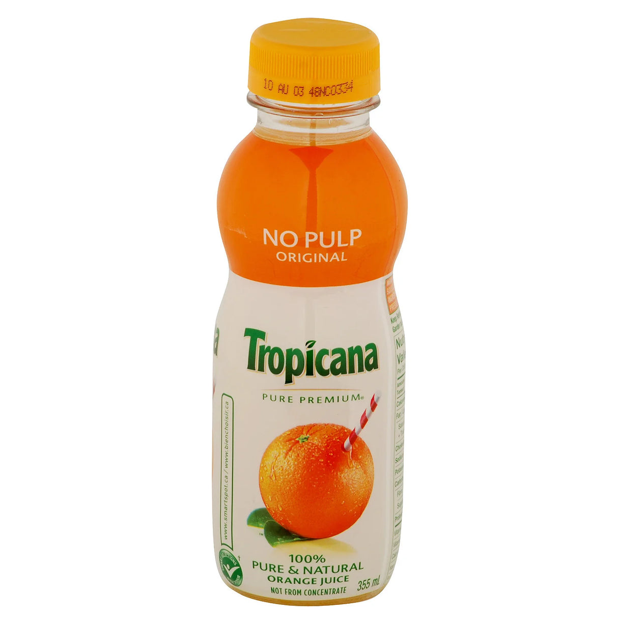 TROPICANA ORANGE JUICE NO PULP 355ML