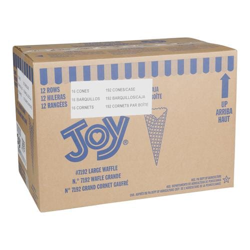 MIA Food Service JOY #7192 LARGE WAFFLE CONES 192EA JOY #7192 LARGE WAFFLE CONES 192EA