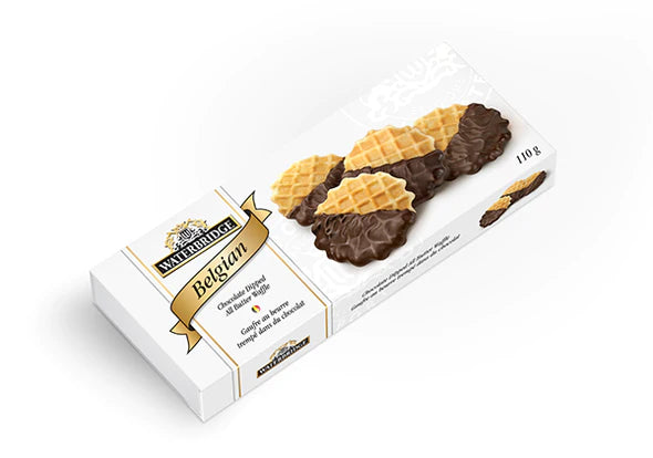 WATERBRIDGE BELGIAN BUTTER WAFFLES CHOCOLATE DIPPED 110GR