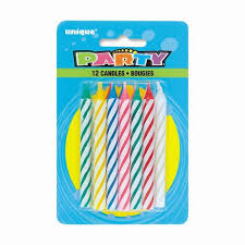 SPIRAL BIRTHDAY CANDLES 20X12EA