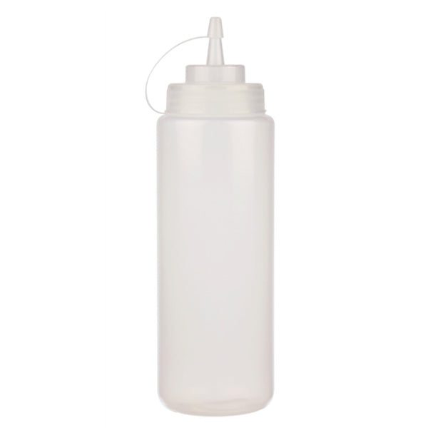 RESTO 16oz CLEAR WIDE MOUTH SQUEEZE BOTTLE W/LID 6EA