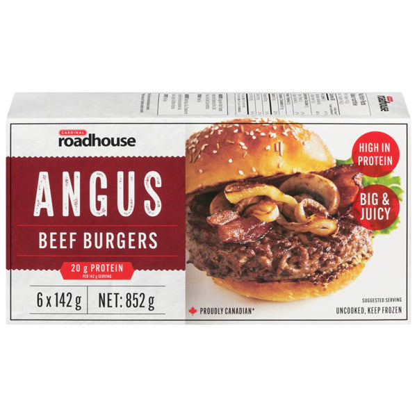 CARDINAL ROADHOUSE ANGUS BEEF BURGERS 852GR