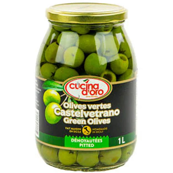 CUCINA D'ORO CASTELVETRANO GREEN PITTED OLIVES 1.05LT
