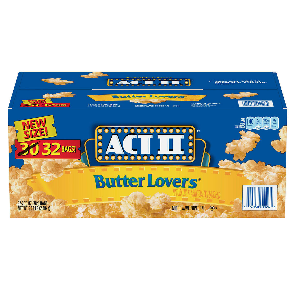ACT II BUTTER LOVERS POPCORN 32X2.75OZ
