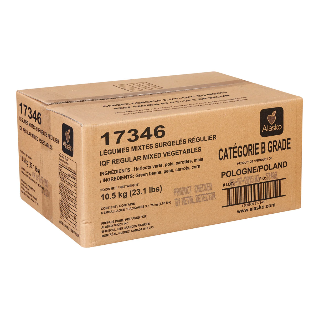 ALASKO REGULAR MIXED VEGETABLES 6X1.75KG