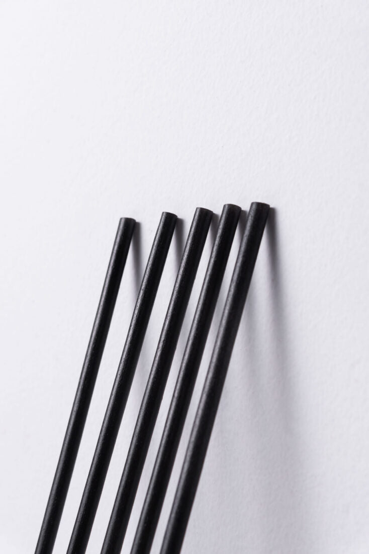 6" BLACK AGAVE STRAWS UNWRAPPED 2000EA