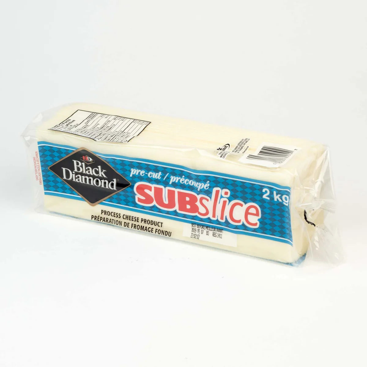 BLACK DIAMOND SUBSLICE WHITE CHEDDAR CHEESE 2KG