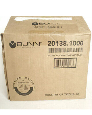 BUNN COFFEE FILTERS 20138-1000 13-3/4X5-1/4" 500EA