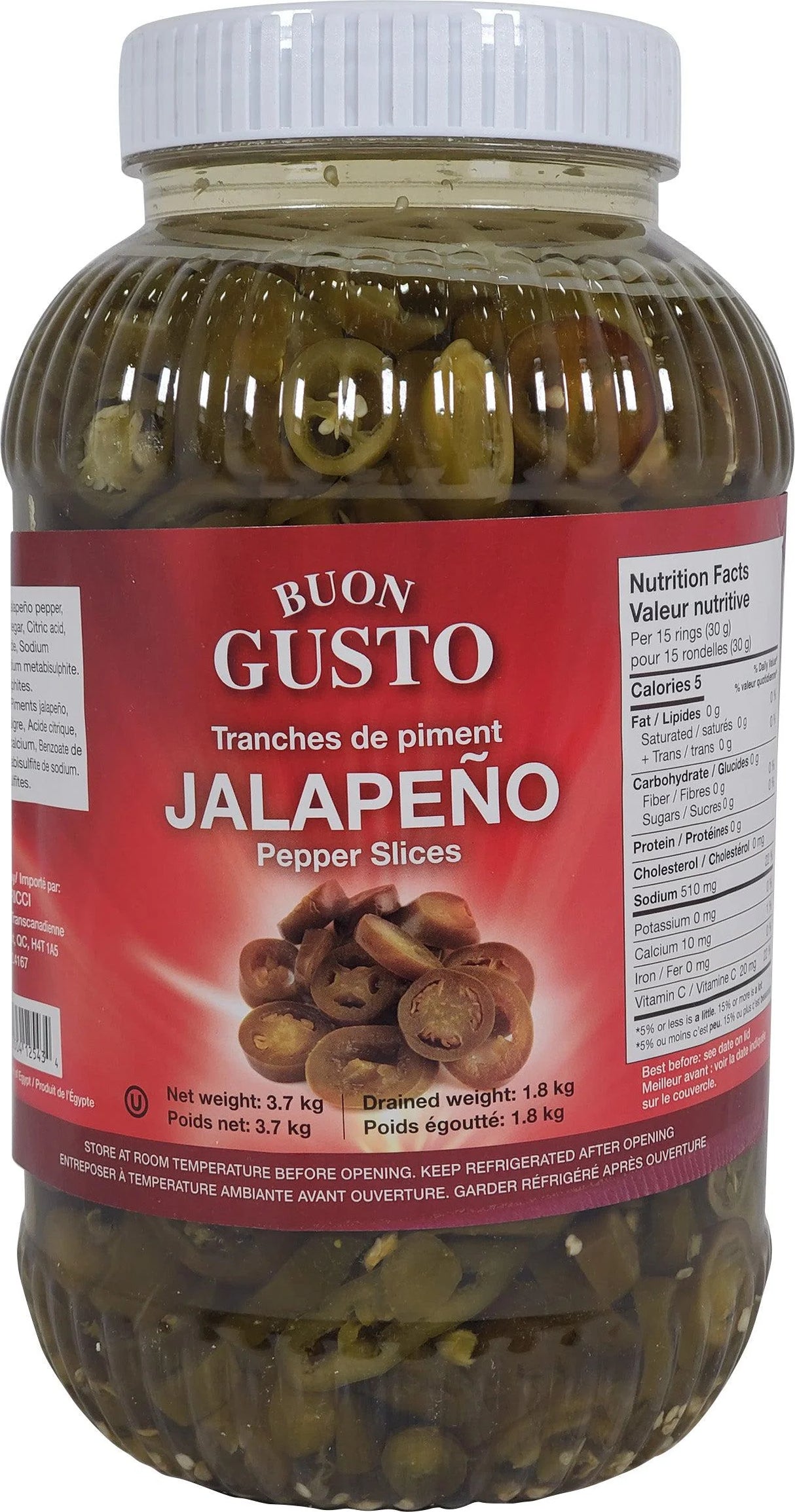 BUON GUSTO SLICED JALAPENOS 4L