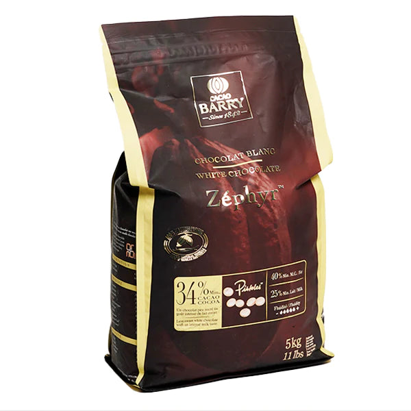CACAO BARRY 34% ZEPHYR WHITE CHOCOLATE 5KG
