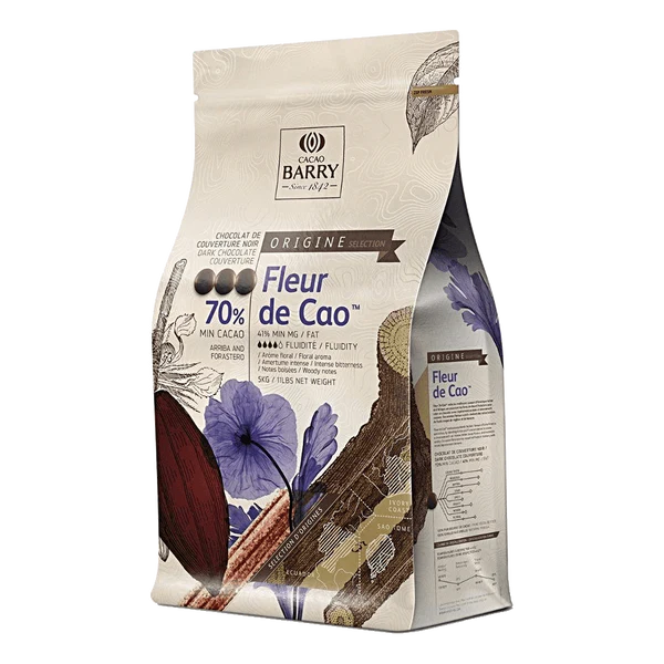CACAO BARRY 70% FLEUR DE CAO SEMI SWEET PISTOLS 5KG