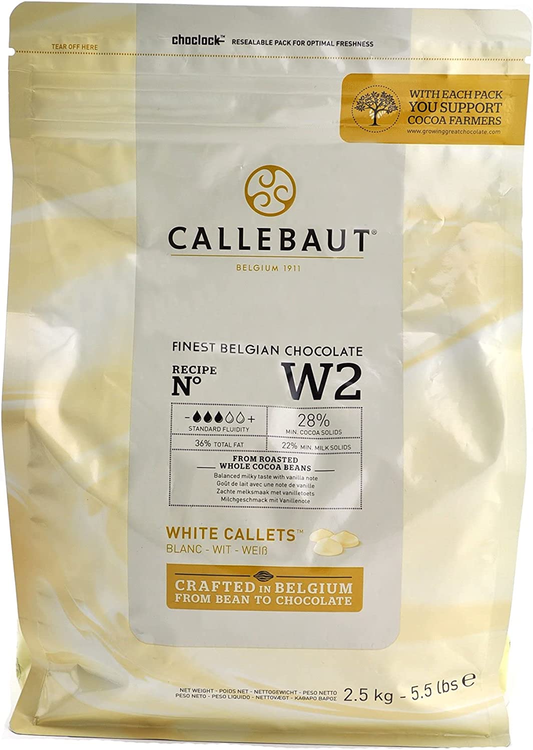 CALLEBAUT 28% WHITE CALLETS 2.5KG