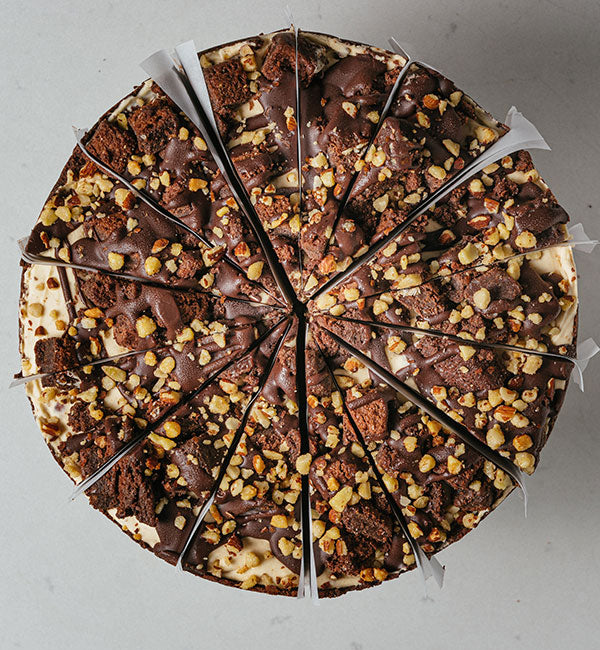 DABOOM PEANUT BUTTER FUDGE BROWNIE CHEESECAKE 14 SLICES