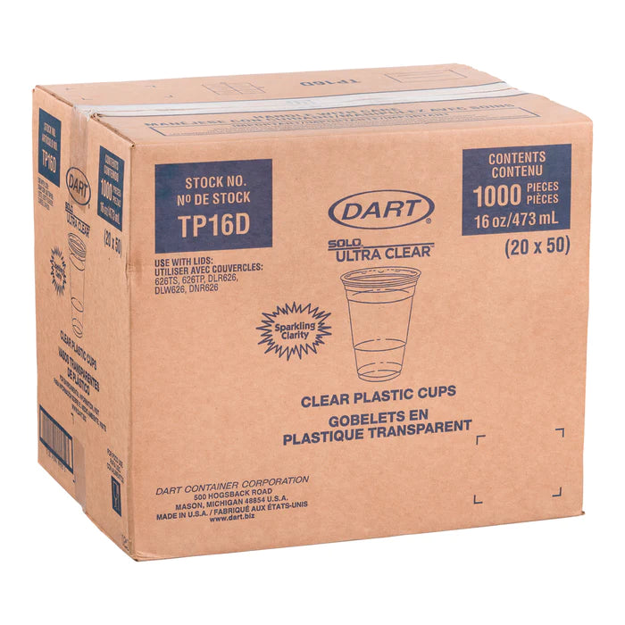 DART 16OZ CLEAR CUPS 20X50EA
