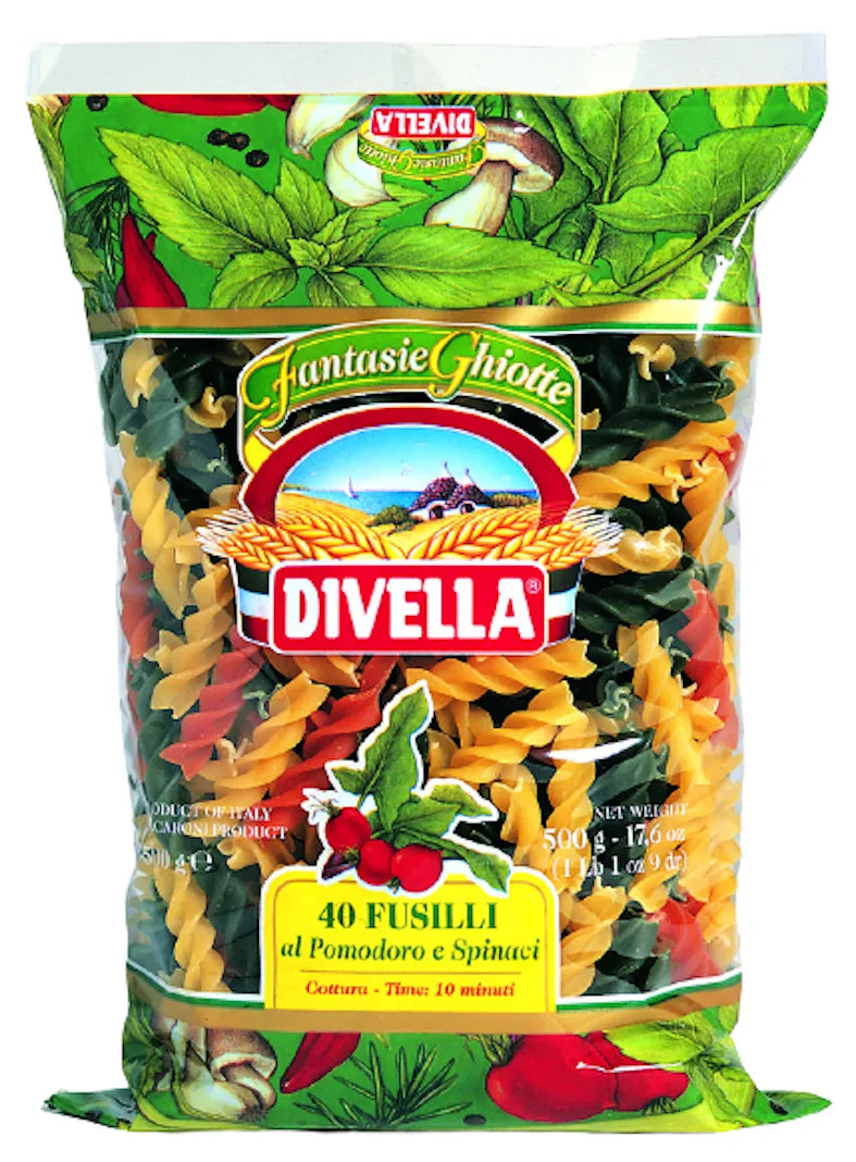 DIVELLA TRICOLOUR FUSILLI #40 PASTA 500GR