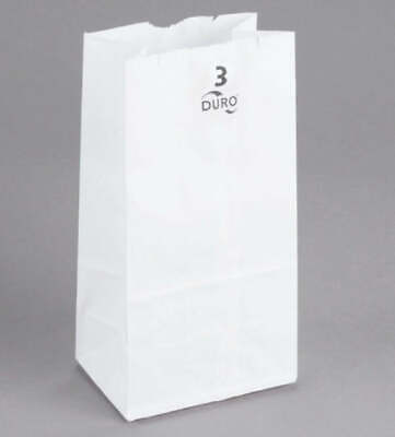 DURO 3LB WHITE PAPER BAGS 500EA