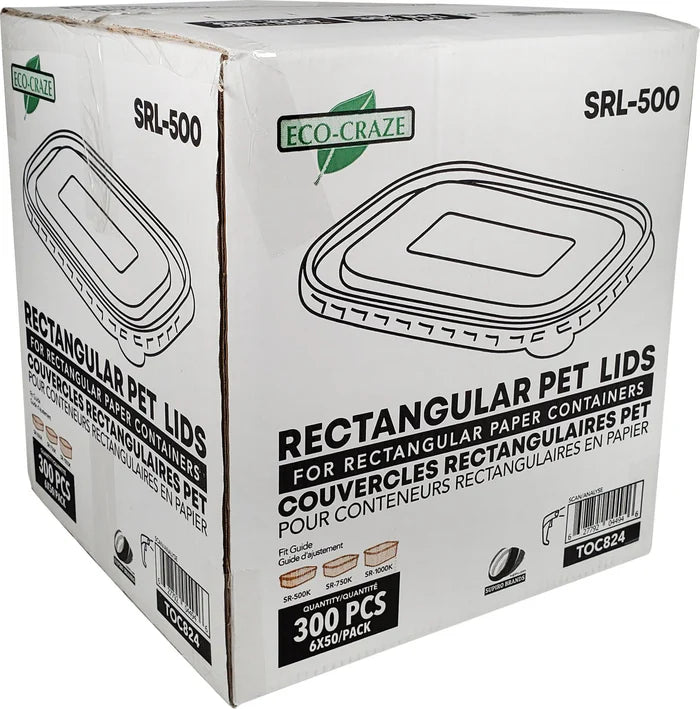 ECO-CRAZE CLEAR LIDS FOR 500/750/1000ML 6X50EA