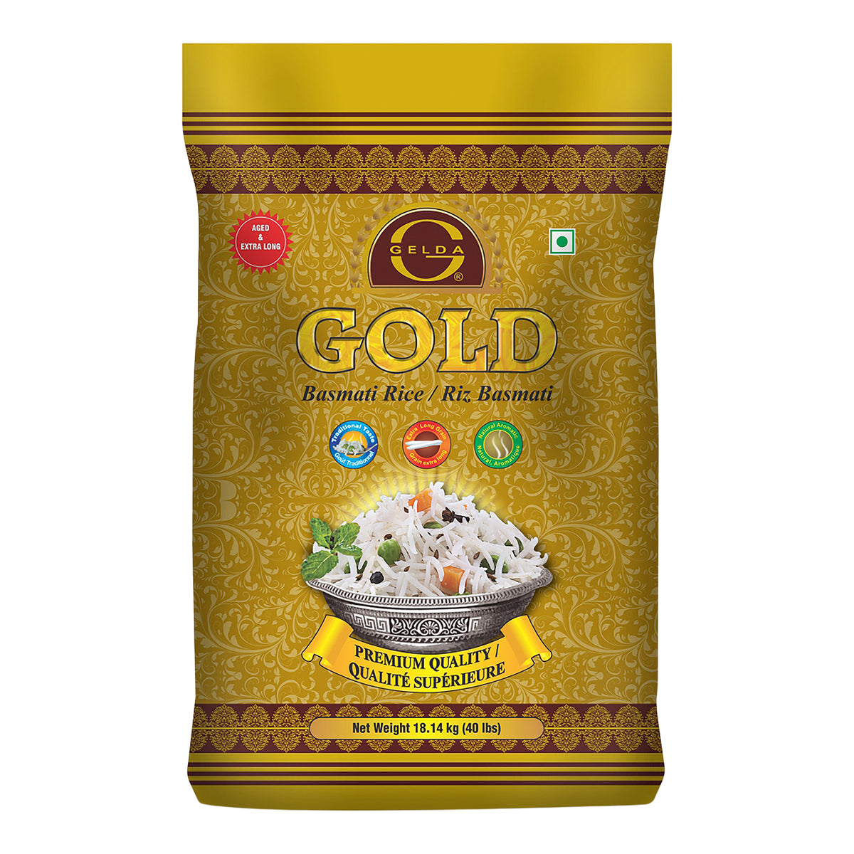 GELDA GOLD BASMATI RICE 18.14KG