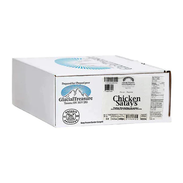 GLACIAL TREASURE 1.5OZ CHICKEN SATAYS 100EA 2.5KG
