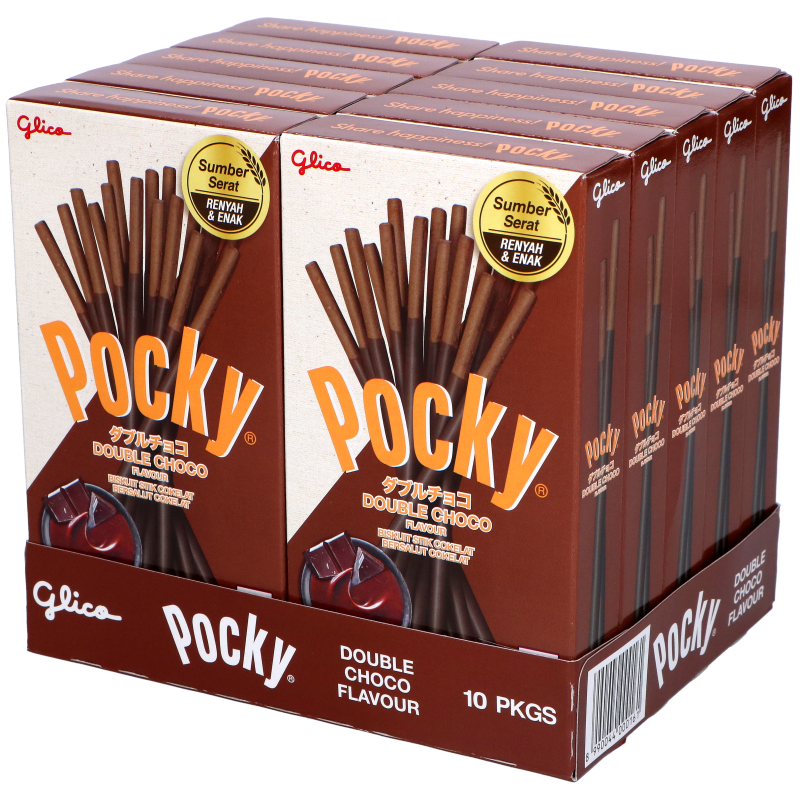 GLICO POCKY DOUBLE CHOCOLATE 10X47GR