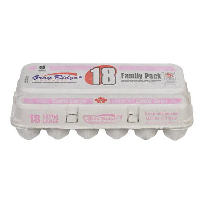 GRAY RIDGE XL WHITE EGGS CARTON 18EA