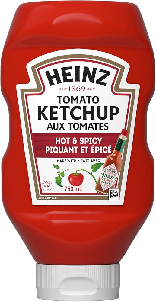 HEINZ HOT & SPICY KETCHUP UPSIDE DOWN 750ML