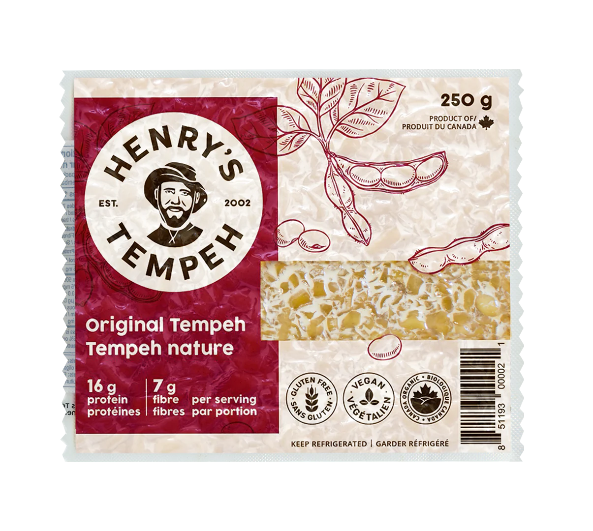 HENRYS SOY TEMPEH 12X250GR