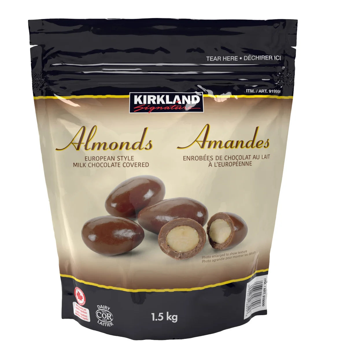 KIRKLAND SIGNATURE CHOCOLATE COVERED ALMONDS 1.5KG