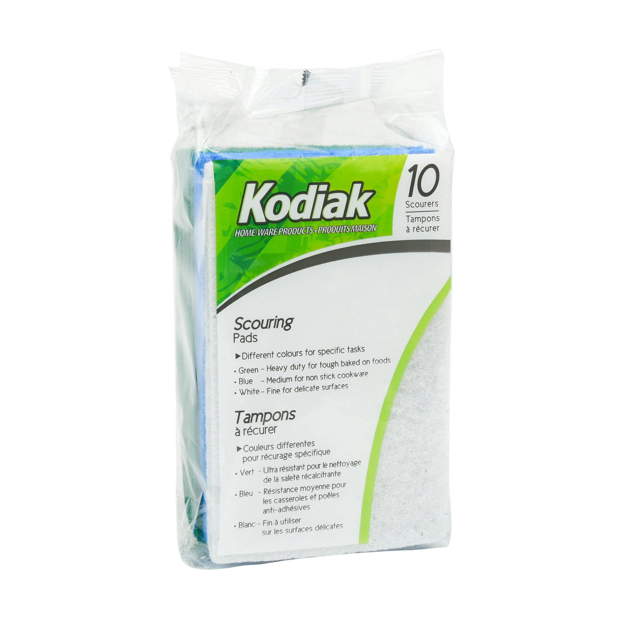 KODIAK GREEN BLUE & WHITE SCOURING PADS 10EA