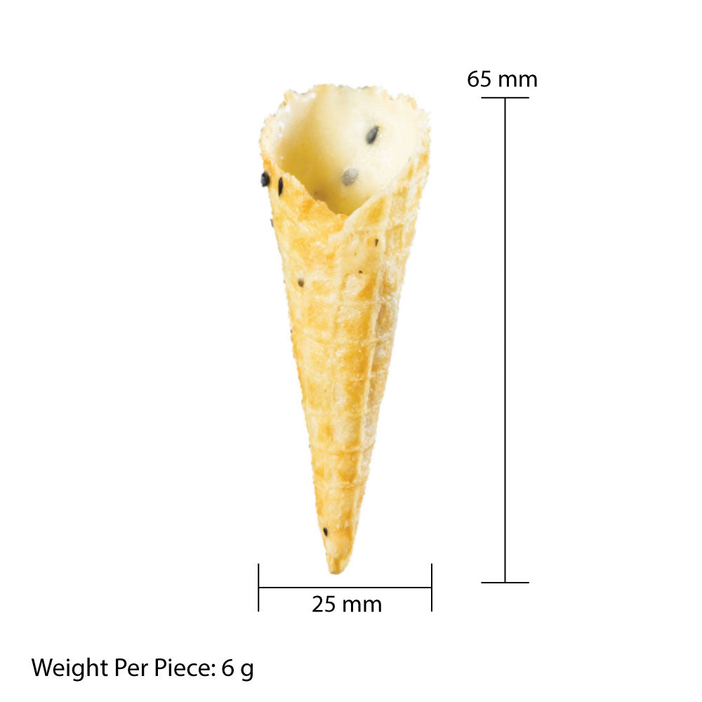 LA ROSE NOIRE 25MM MINI BLACK SESAME CONES 140EA