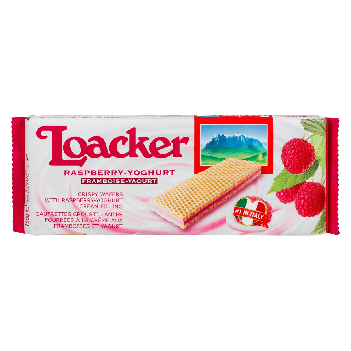 LOACKER RASPBERRY YOGURT WAFERS 150GR