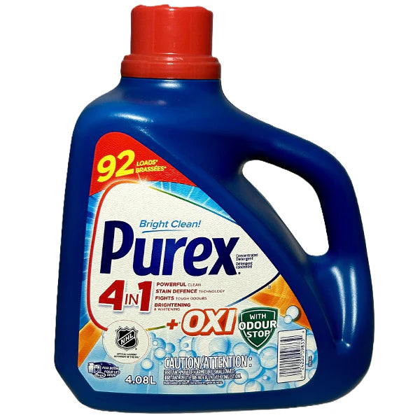 PUREX 4IN1 + OXI LIQUID LAUNDRY DETERGENT 92 LOADS 4.08L