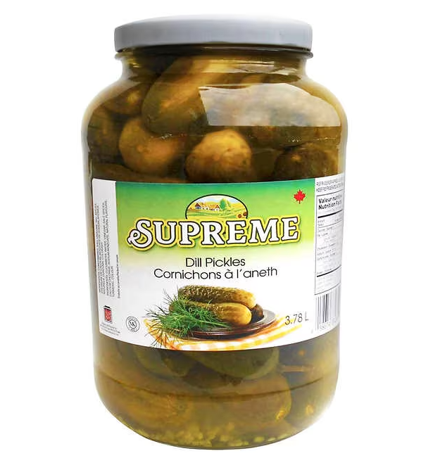 SUPREME WHOLE DILL PICKLES 3.78L