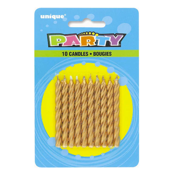 UNIQUE GOLD SPIRAL CANDLES 10EA