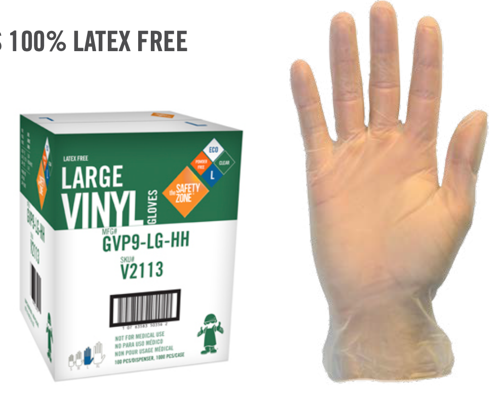 VINYL GLOVES LARGE 10X100EA