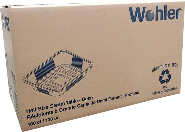 WOHLER STEAM PANS HALF SIZE DEEP 100EA