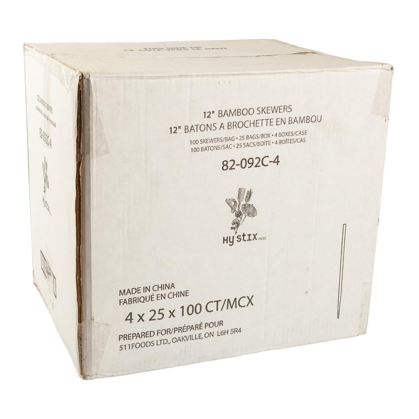 TOUCH 12" BAMBOO SKEWERS 100X100EA