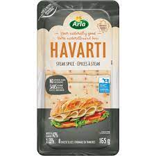 ARLA SLICED STEAK SPICE HAVARTI CHEESE 165GR