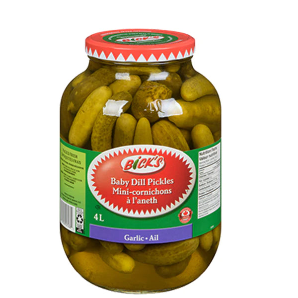 BICKS BABY DILL PICKLES WITH GARLIC 4L Mia Food Service