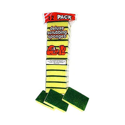 DELUXE SCRUBBING SPONGES 12EA