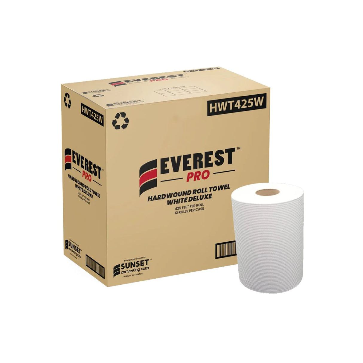 EVEREST WHITE PAPER TOWEL ROLLS 12X425FT