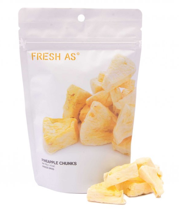 FRESH-AS FREEZE DRIED PINEAPPLE CHUNKS 40GR