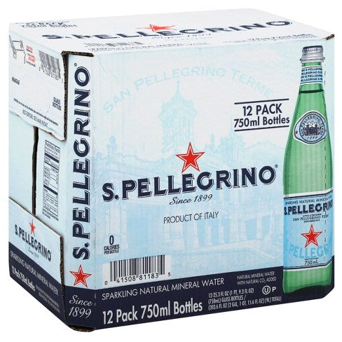 SAN PELLEGRINO SPARKLING WATER GLASS 12X750ML