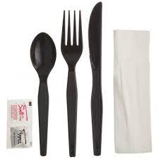 HEAVY DUTY CUTLERY KIT BLACK 6 IN 1 X 500EA Default Title