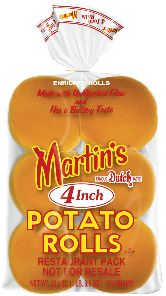 MARTINS 4" POTATO ROLL BURGER BUNS 5X12EA