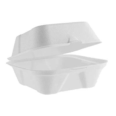 NEWWAVE 6X6 BIO BURGER CLAMSHELL CONTAINERS 4X125EA