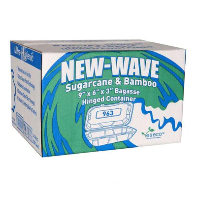 NEWWAVE 9X6X3 BIO CLAMSHELL CONTAINERS 4X50EA