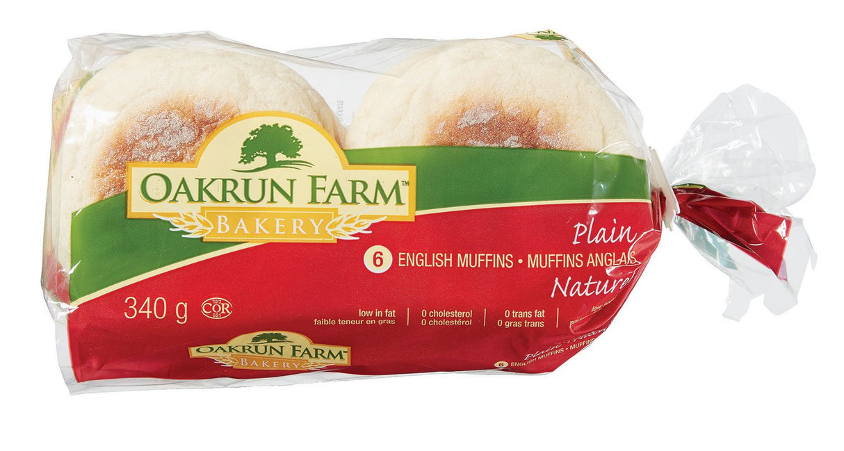 OAKRUN FARM ENGLISH MUFFINS 4X6EA 340GR